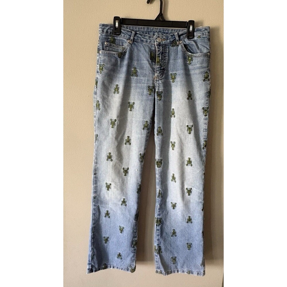 Vintage Lilly Pulitzer Blue Jeans Green Lobster Size 4